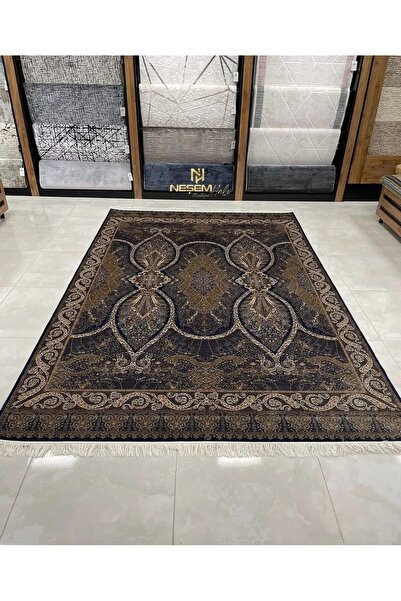 DİLEK HALI DIORA KUMKAPI 8091 B MAVI HARDAL 150 TARAK İPEK DOKUMA MAKİNE HALISI.