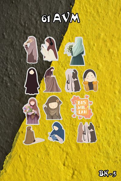 61 AVM Hijab Themed Sticker Set - Planner Agenda Compatible