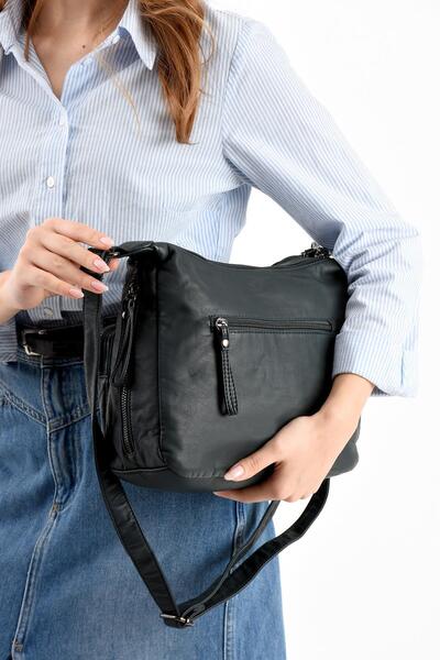 yuzuco Штучна шкіра Сумка через плече Синя (Модель: 571-13-10K)