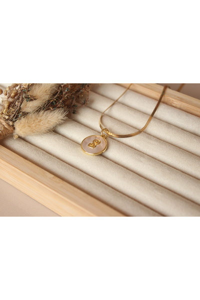 Tişt Accessory قلادة من الفولاذ غير القابل للصدأ موديل S من الفولاذ المطلي با...