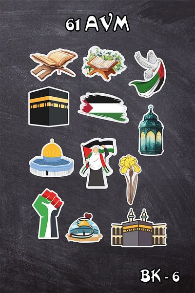 61 AVM Islamic Themed Sticker Set Suitable for Bullet Journal Scrapbook Collage