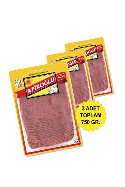 Apikoğlu Dilimli Dana Jambon 250 Gr. Üçlü Paket (TOPLAM 750 GR.)