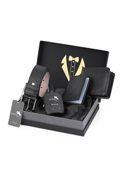 Polo Air Erkek Damat Bohçası Kutulu 4'lü Kemer, Kartlık, Parfüm Ve Cüzdan Set...
