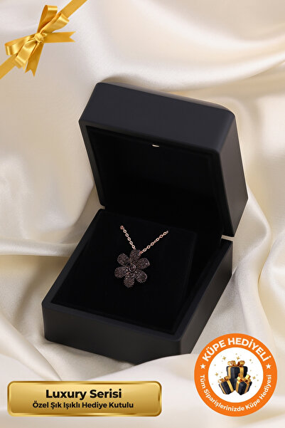 Lucente Jewellery Luxury Serisi Işıklı Hediye Kutulu 925 Ayar Rose Gümüş Kapl...