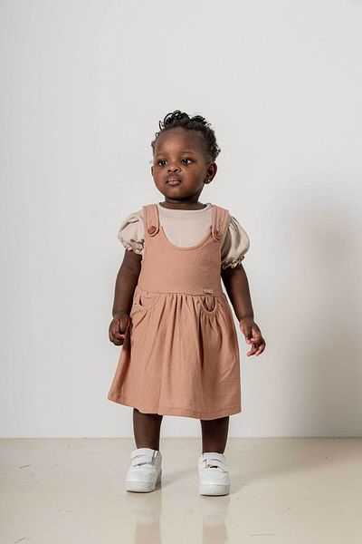 bombe Baby Kids Brown Cotton Comfortable Dress Trend Fashion Girls Dress Bottom Top Set