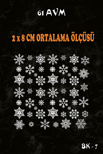 61 AVM Winter Themed White Snowflake Sticker Set (Transparent)