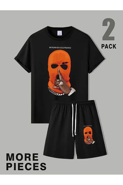 pandy More Money Printed Shorts T-Shirt Bottom - Top Set
