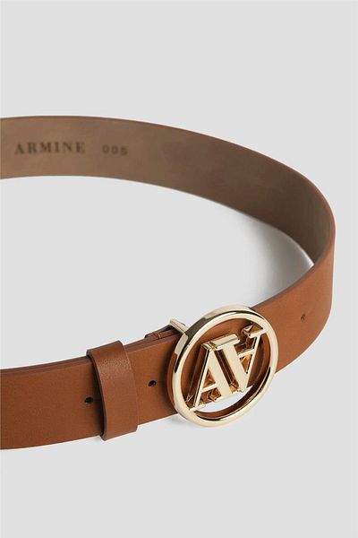 Armine Leather Belt with Logo - 25Yd005 Model