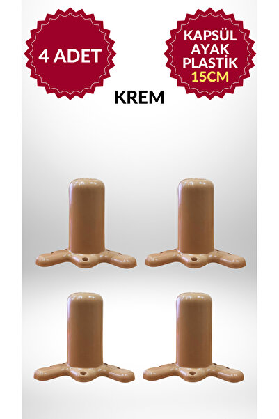 MKLAKS 15CM KAPSÜL Ayak (KREM) Koltuk Mobilya Masa Baza Ayak 4lü Paket - Daya...