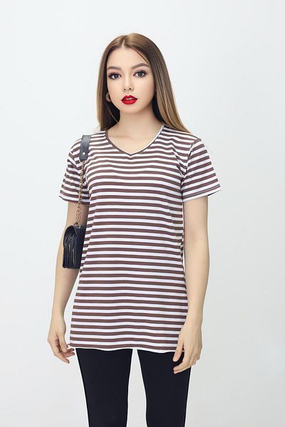 Bala Giyim Women's Striped Short Sleeve Tunic
