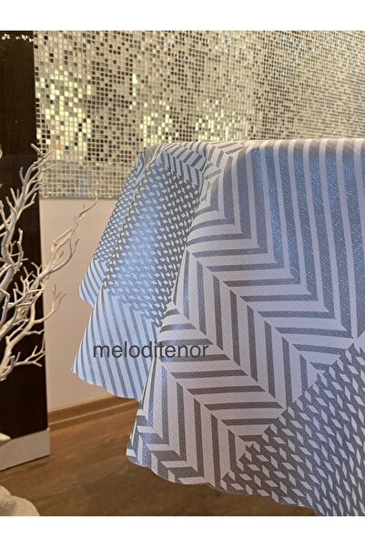 polset Gray White Pearlescent Silver Glitter Lining Non-Slip Pvc Round Oilclo...