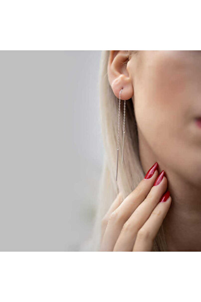 Skygo 925 Ayar Gümüş Zincirli Küpe