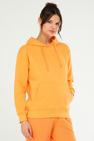 speedlife Başıeraya sweatshirt portocaliu supradimensionat cu buzunar cangur din bumbac SC1242