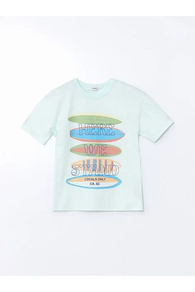 LC Waikiki Lcw Kids Green Crew Neck Boys T-Shirt & Shorts