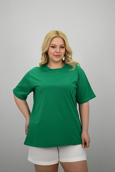 Koza Butik Women's Large Size Short Sleeve Crew Neck Oversize T-Shirt 1963-25