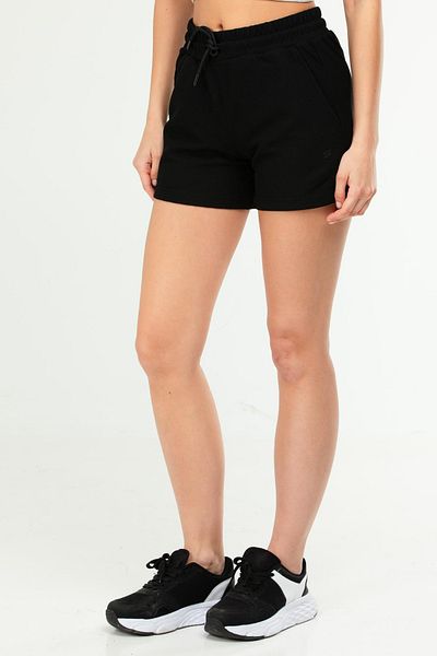 speedlife Black Regular Basic 100% Cotton Side Pocket High Waist Women Shorts Se0153