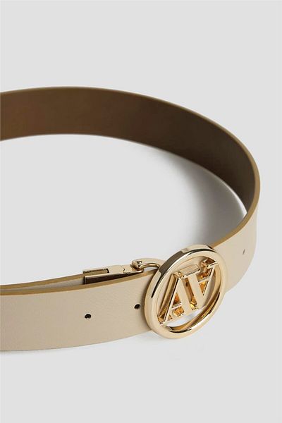 Armine Double Sided Leather Belt with Logo 25Yd006 Mink-Beige