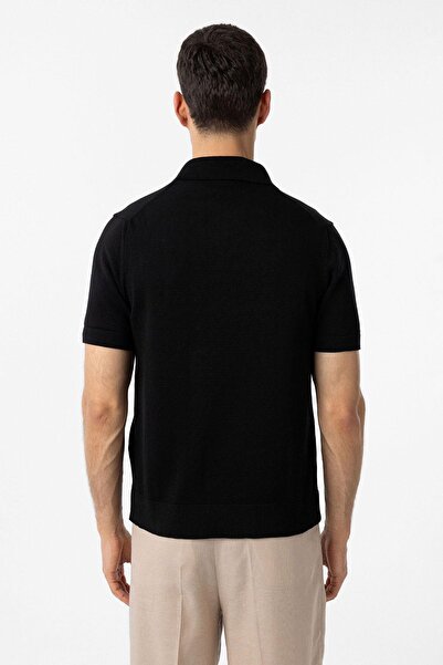 Antioch Black 100% Cotton Ash Collar Knitwear T-Shirt