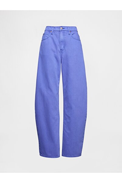 GAP Kadın Mavi High Rise Barrel Jean Pantolon