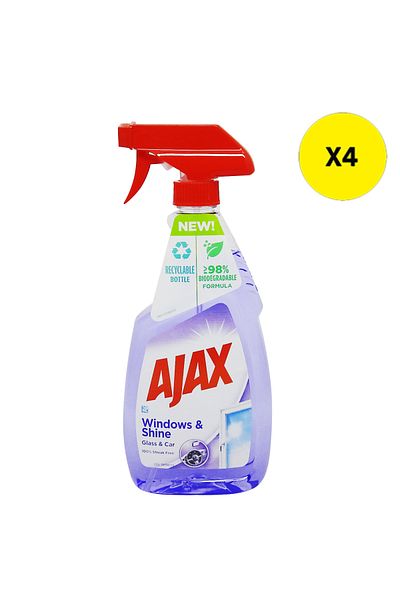 Ajax X4 - AJAX GLASS SOLUTION 500ML SHINY SURFACES