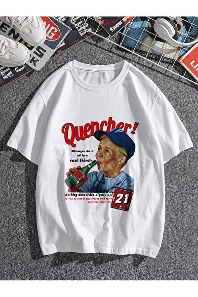 Bengi Clothing تي شيرت مطبوع بأكمام قصيرة وقصة كبيرة الحجم