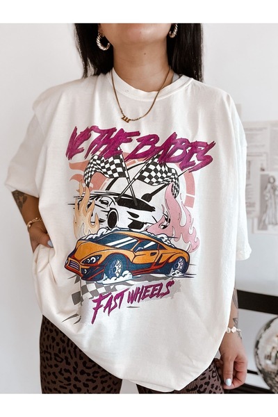 Bengi Clothing تي شيرت مطبوع بأكمام قصيرة وقصة كبيرة الحجم