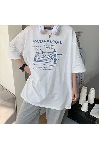 Jose Clothing Tricou imprimat cu mânecă scurtă cu croială supradimensionată