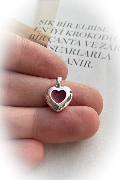 roshel Rodyum Kaplama Mineli Kalp Model Kolye Ucu 4 Farklı Renk Seçeneği