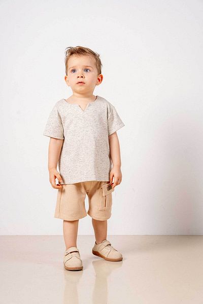 bombe Baby Kids Natural Cotton Shorts Comfortable Set Trend Fashion Girls-Boys Baby Kids Bottom Top Set