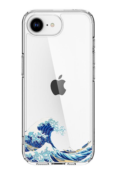 TechTree حافظة سيليكون شفافة متوافقة مع iPhone 16E - 17E بتصميم موجة كاناغاوا...