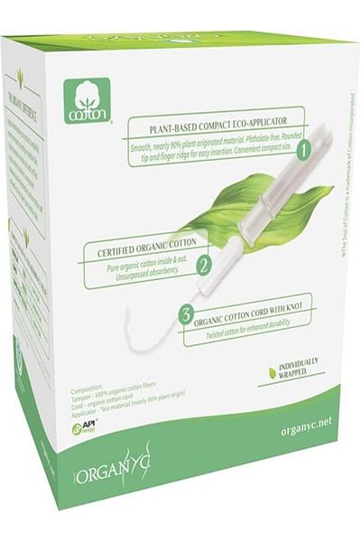 Organyc Organic Feminine Care Tampons with Compressed Applicator, Super, 16 Count - 6 Pack