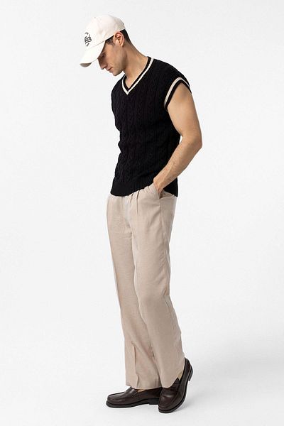 Antioch Black 100% Cotton Knit Men's Vest
