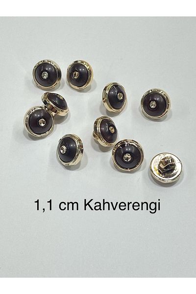 karantuhafiye Metallized (Plastic) Button / Blouse Button / 02734 / 10 Grains / Brown