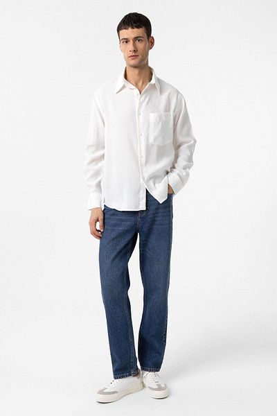 Antioch White Modal Fabric Relax Fit Men's Shirt