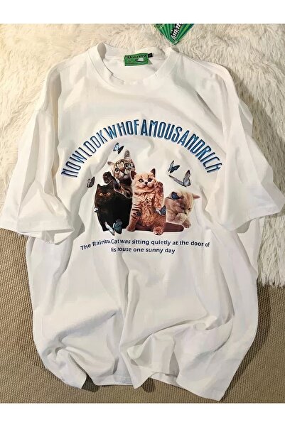 Jose Clothing Tricou imprimat cu mânecă scurtă cu croială supradimensionată