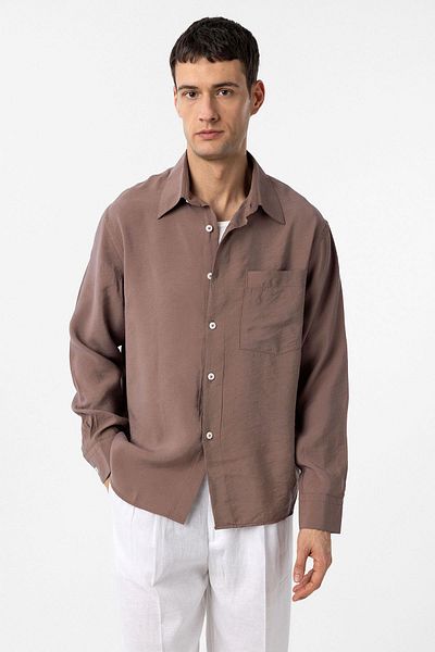Antioch Brown Modal Fabric Relax Fit Men's Shirt