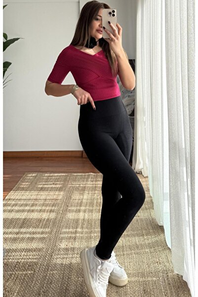 Daves Ψηλόμεσο κολάν χωρίς ραφή-Μαύρο