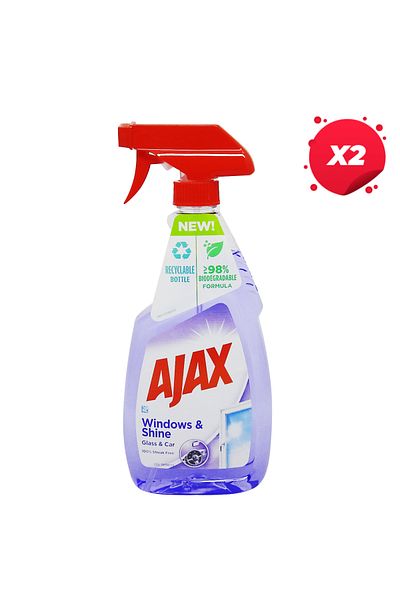 Ajax X2 - AJAX GLASS SOLUTION 500ML SHINY SURFACES