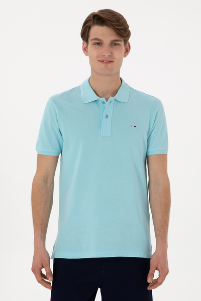 U.S. Polo Assn. Men's Slim Fit Polo Neck Aqua Basic T-Shirt 50297983-Vr007