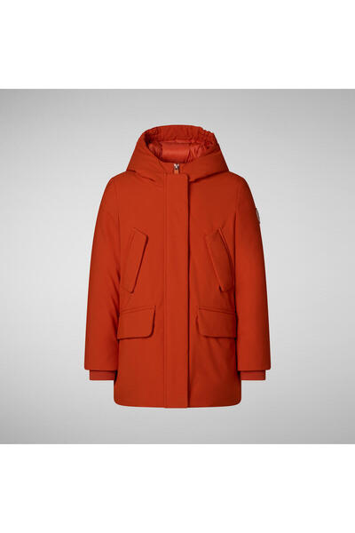 SAVE THE DUCK Kız Çocuk Kapüşonlu Parka Turuncu - Ally