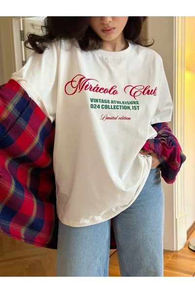 Jose Clothing Tricou imprimat cu mânecă scurtă cu croială supradimensionată