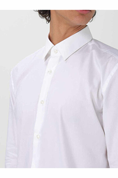 BOSS Erkek Regular Fit Pamuklu Uzun Kollu Beyaz Gömlek 50533018-100