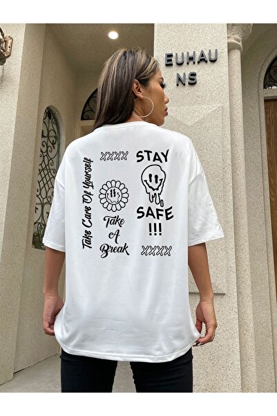 Jose Clothing Tricou imprimat cu mânecă scurtă cu croială supradimensionată