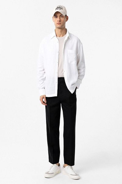 Antioch White Linen Blended Relax Fit Men's Shirt