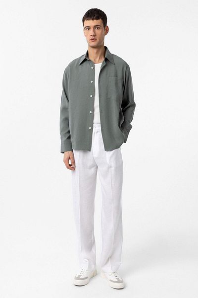 Antioch Khaki Modal Fabric Relax Fit Men's Shirt