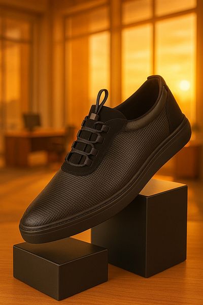 EPOCH SHOES Pantofi casual pentru bărbați din piele naturală - talpă confortabilă din cauciuc, anti-alunecare