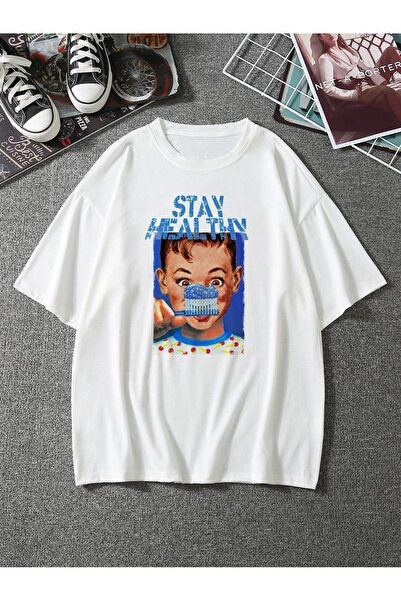 Jose Clothing Tricou imprimat cu mânecă scurtă cu croială supradimensionată