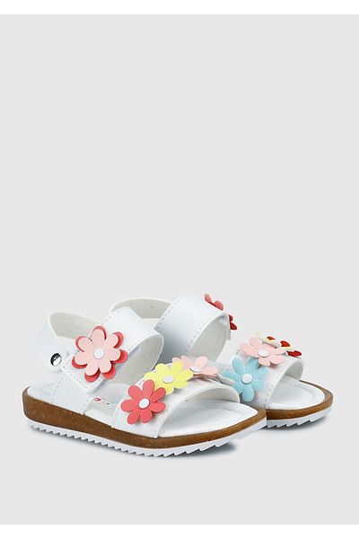 Kiddo Sandale plate albe pentru fete