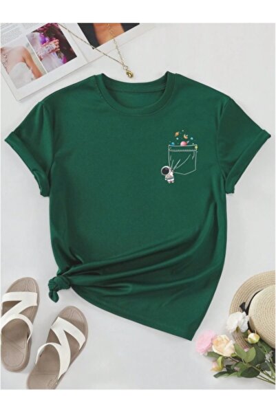 MOONBULL Γυναικείο μπλουζάκι Astronaut Pocket Planet με στάμπα Oversize