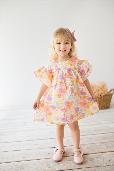 miabambim Bahar Renkli Kız Bebek Elbise Karışık